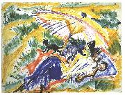 Ernst Ludwig Kirchner Sun bath France oil painting artist